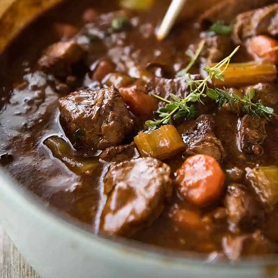 Beef & Guinness stew with carrots